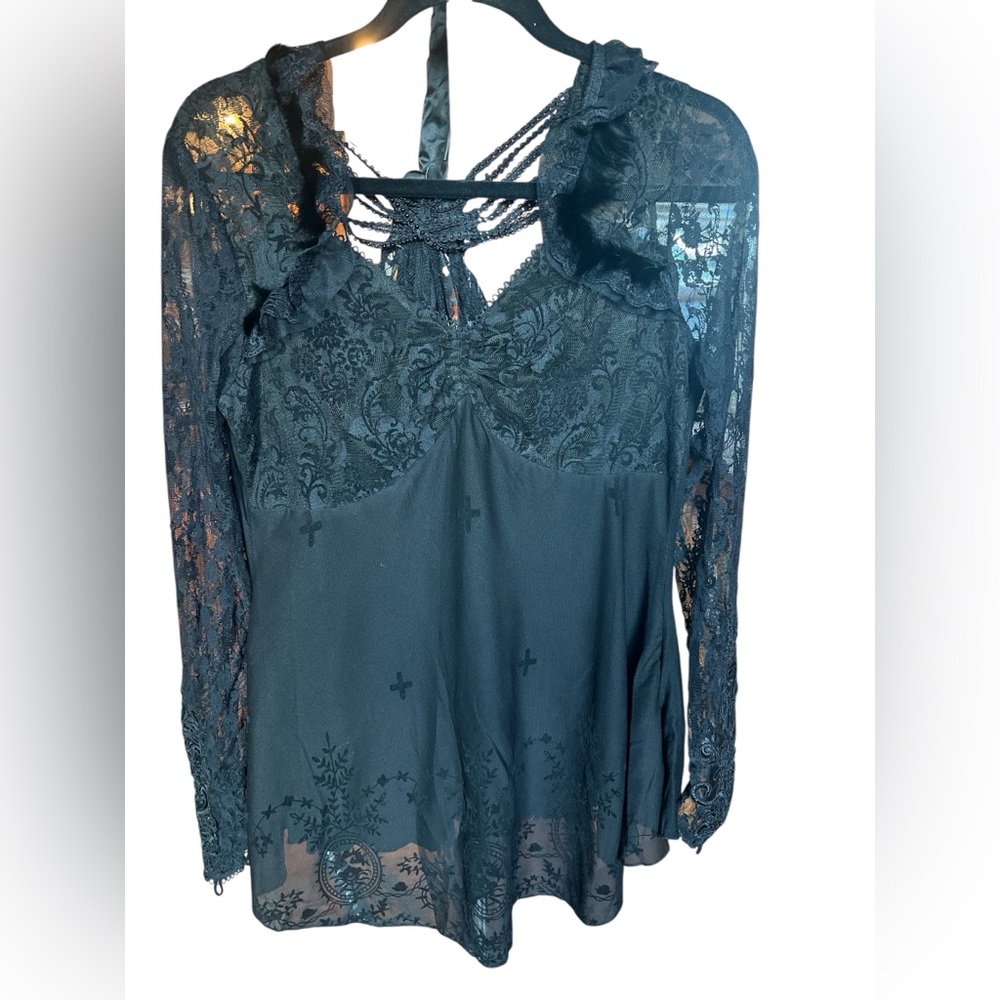 Devil Fashion Gothic Lace Top Black Rose Feather Whimsygoth Dark Academia Witchy